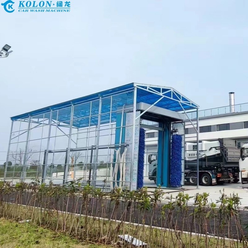 Waterbesparend elektrisch buswassysteem met waterverbruik van 80L/auto door PLC-besturing